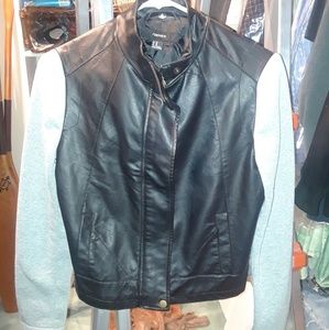 Forever 21 leather and fabric sleeve jacket